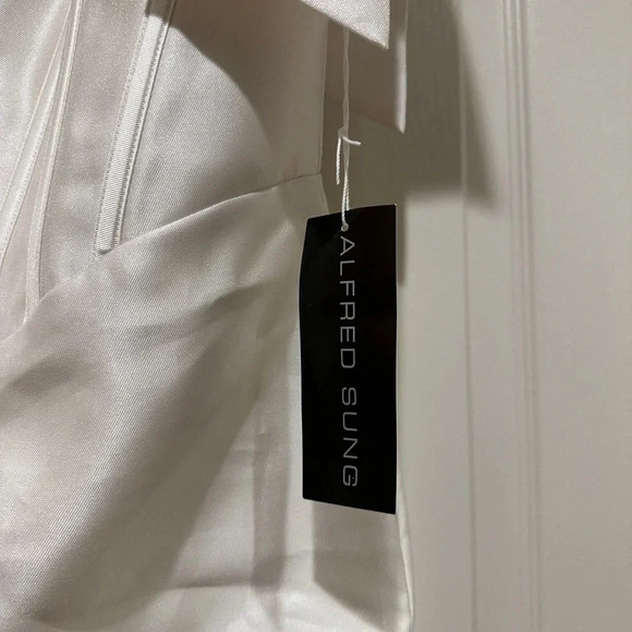 NWT Alfred Sung Satin Off-the-Shoulder Bow Corset Mini Dress - size 6 - Picture 9 of 13